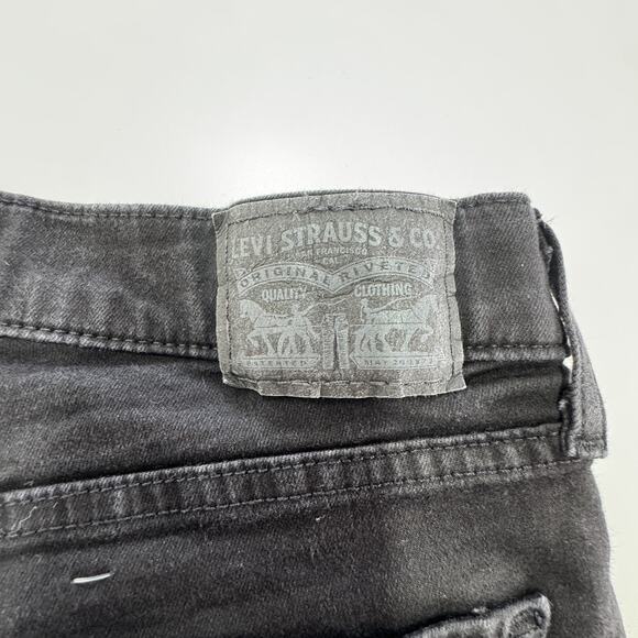 Levis Jeans Womens 8 Black Classic Straight Stretch Denim Mid Rise Pants - Picture 8 of 12